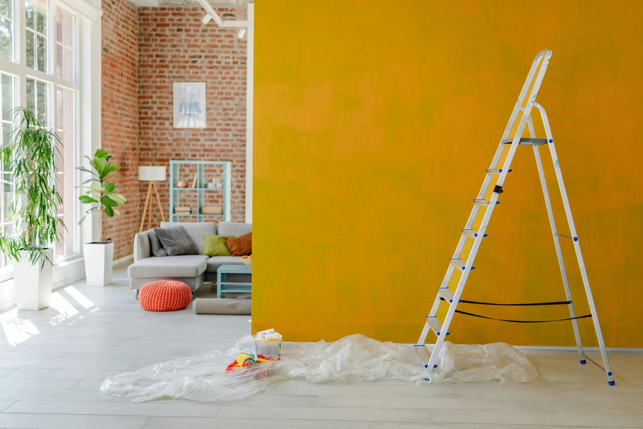 Home renovation cleanup project inside a house